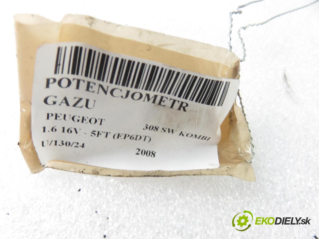 PEUGEOT 308 SW KOMBI 2008 103,00 1.6 THP 140 - 5FT (EP6DT) 1598,00 Potenciometer plynu 6PV009083 ; 968153038000 (Pedále)