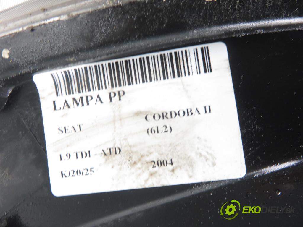 SEAT CORDOBA (6L2) SEDAN 2004 74,00 1.9 TDI - ATD 1896,00 světlo LP 