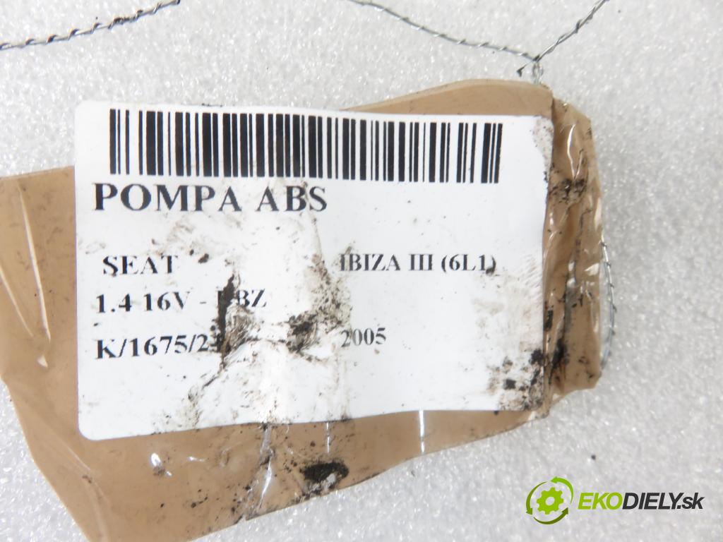 SEAT IBIZA III (6L1) HB 2005 74,00 1.4 16V - BBZ 1390,00 Pumpa ABS 0265800511 ; 6Q0907379AF (Pumpy ABS)