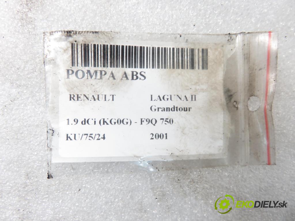 RENAULT LAGUNA II Grandtour (KG0/1_) KOMBI 2001 88,00 1.9 dCi 120 - F9Q 750 1870,00 Pumpa ABS 10096014113 ; 8200053423B (Pumpy ABS)