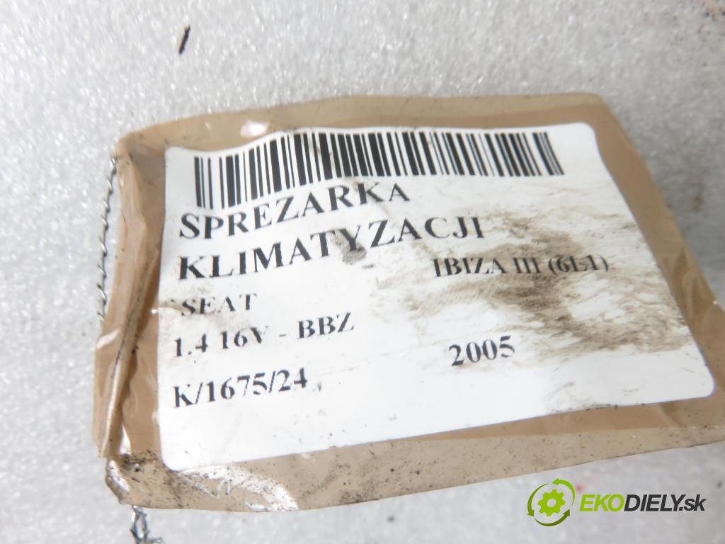 SEAT IBIZA III (6L1) HB 2005 74,00 1.4 16V - BBZ 1390,00 KOMPRESOR: klimatizace 6Q0820803J ; 4471807264 (Kompresory)