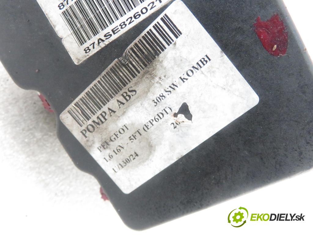 PEUGEOT 308 SW KOMBI 2008 103,00 1.6 THP 140 - 5FT (EP6DT) 1598,00 Pumpa ABS 0265951134 ; 9665363180 ; 0265230491 (Pumpy ABS)