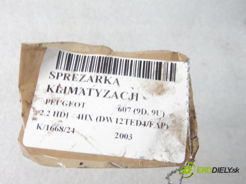PEUGEOT 607 (9D, 9U) SEDAN 2003 98,00 2.2 HDI - 4HX (DW12TED4/FAP) 2179,00 KOMPRESOR: klimatizácie 9646416780 (Kompresory klimatizácie)