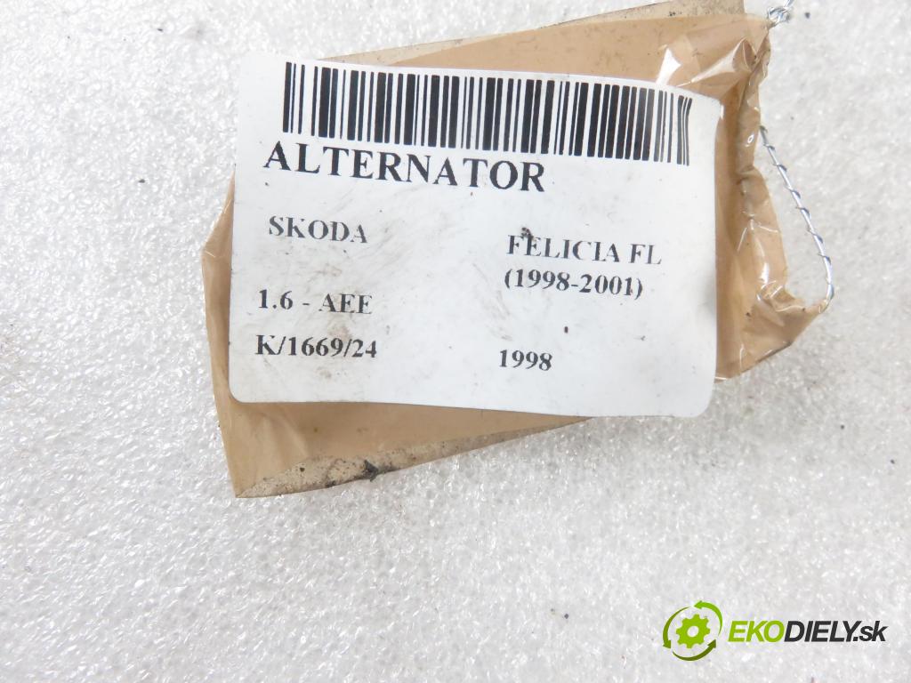 SKODA FELICIA II (6U1) HB 1998 55,00 1.6 MPI 75 - AEE 1598,00 Alternátor 028903025H ; 0123310019 (Alternátory)
