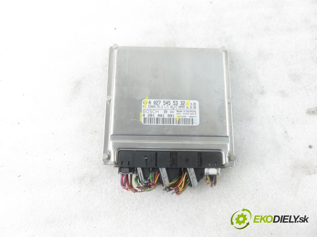 MERCEDES-BENZ KLASA A (W168) HB 1998 44,00 A 160 CDI (168.007) - OM 668.941 1689,00 Riadiaca jednotka Motor A0275455332 ; 0281001991