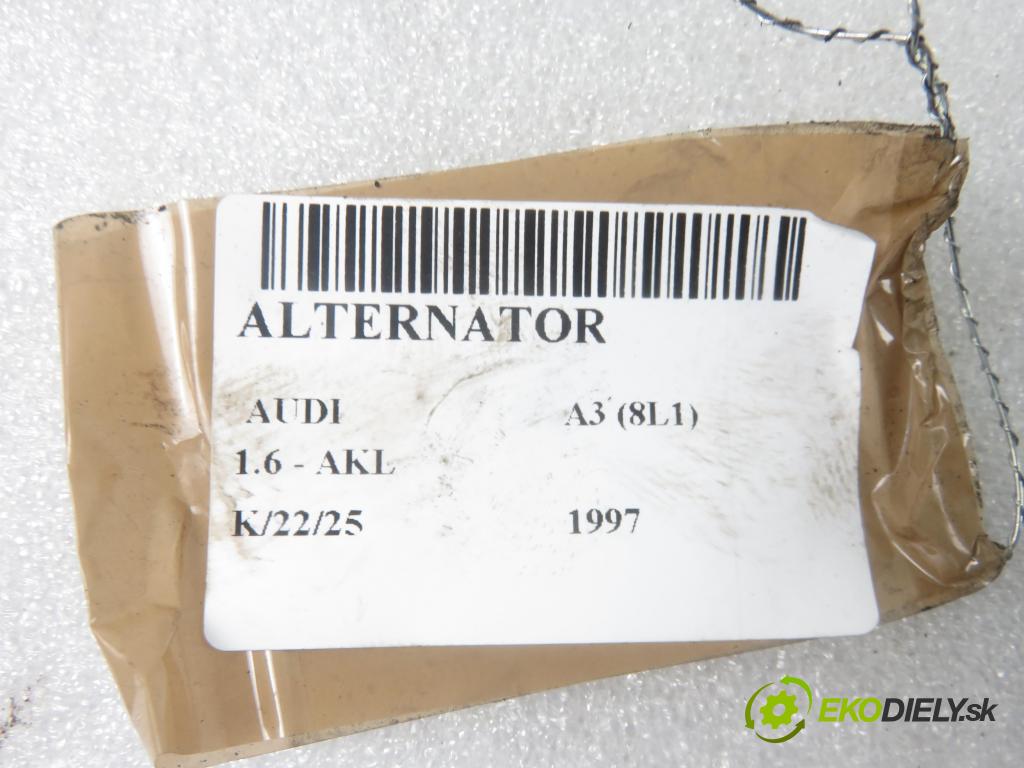 AUDI A3 (8L1) HB 1997 74,00 1.6 - AKL 1595,00 Alternátor 0123320034 ; 037903025C (Alternátory)