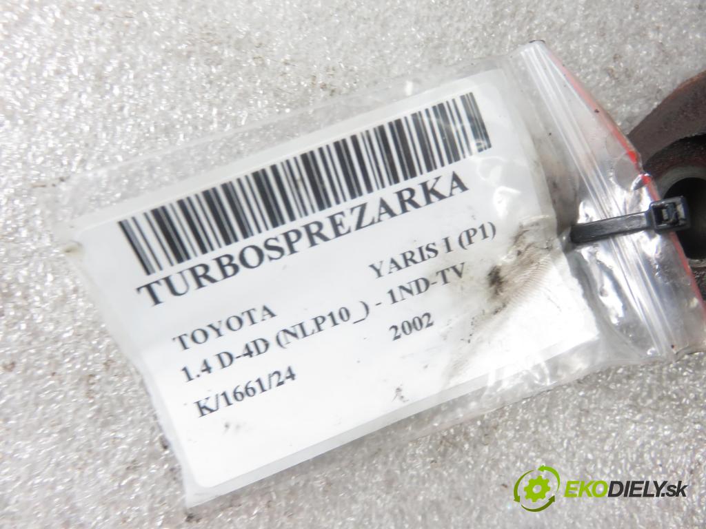 TOYOTA YARIS (_P1_) HB 2002 55,00 1.4 D-4D (NLP10_) - 1ND-TV 1364,00 RYCHLONABÍJEČKA: 1720133010 (Turbodúchadla (kompletní))