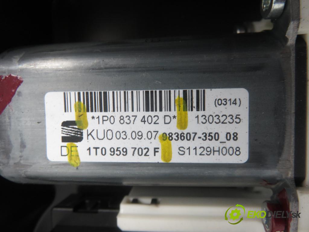 SEAT LEON (1P1) HB 2008 75,00 1.6 - BSE 1595,00 mechanismus oken PPE 1P0837402D ; 1P0867436 ; 1T0959702F