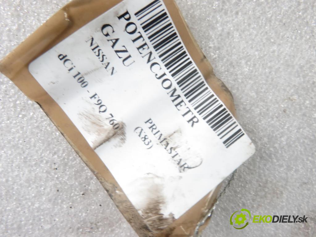 NISSAN PRIMASTAR Autobus (X83) BUS 2003 74,00 1.9 dCi 100 - F9Q 760 1870,00 Potenciometer plynu 7700313060 ; 6PV00811914 (Pedále)