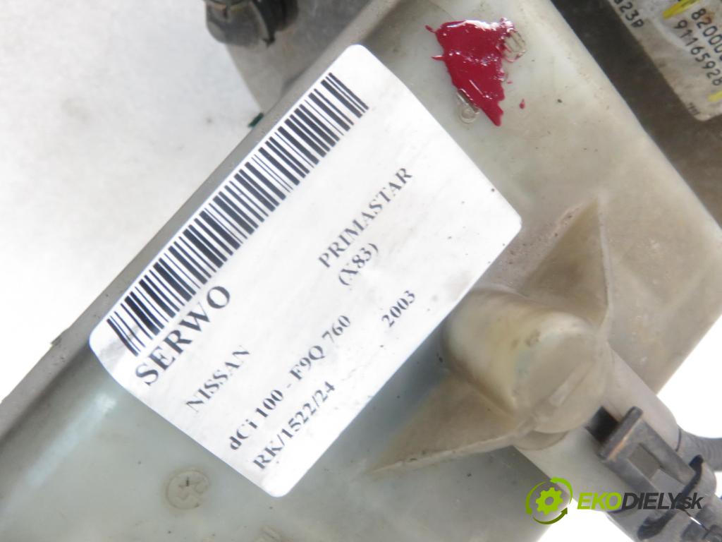 NISSAN PRIMASTAR Autobus (X83) BUS 2003 74,00 1.9 dCi 100 - F9Q 760 1870,00 Posilovač 8200003515 ; 91165928 (Servočerpadlá, pumpy riadenia)