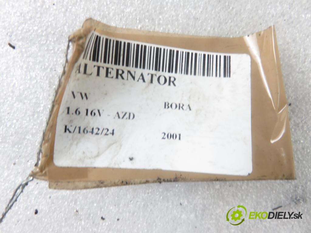 VW BORA (1J2) SEDAN 2001 77,00 1.6 16V - AZD 1598,00 Alternátor 037903025E ; 0124315004 (Alternátory)