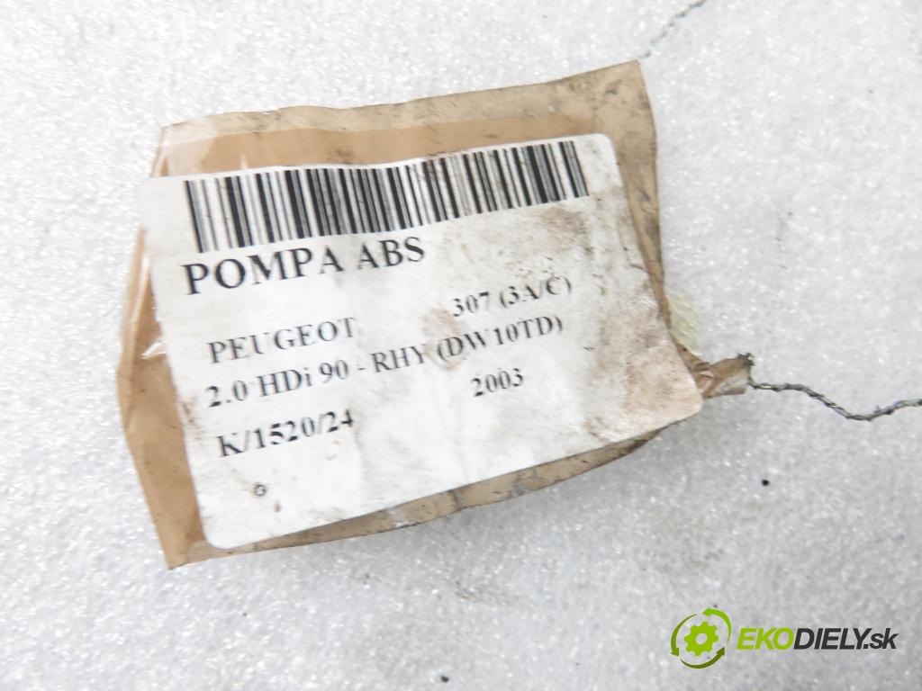 PEUGEOT 307 (3A/C) HB 2003 66,00 2.0 HDi 90 - RHY (DW10TD) 1997,00 Pumpa ABS 0265800301 ; 0265231302 (Pumpy ABS)