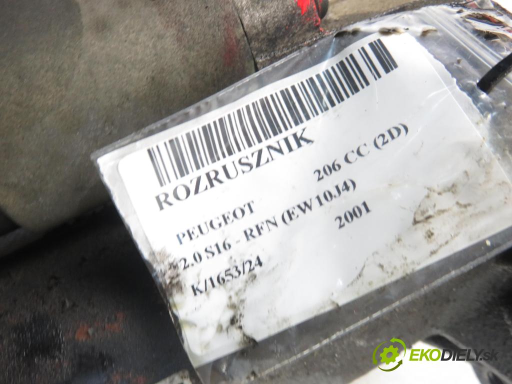 PEUGEOT 206 CC (2D) C/C 2001 100,00 2.0 S16 - RFN (EW10J4) 1997,00 Štartér M000T85381 (Štartéry)