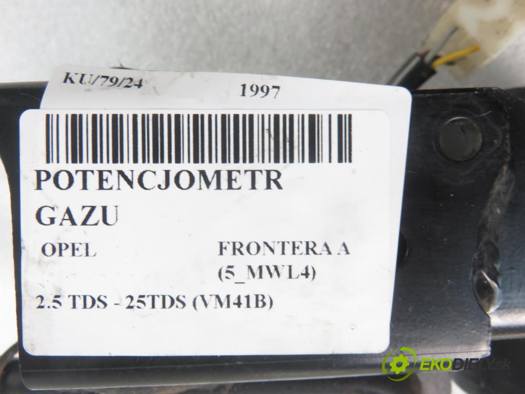OPEL FRONTERA A (5_MWL4) TERENOWY 1997 85,00 2.5 TDS - 25TDS (VM41B) 2499,00 Potenciometer plynu 0205001055 ; 91153350 (Pedále)