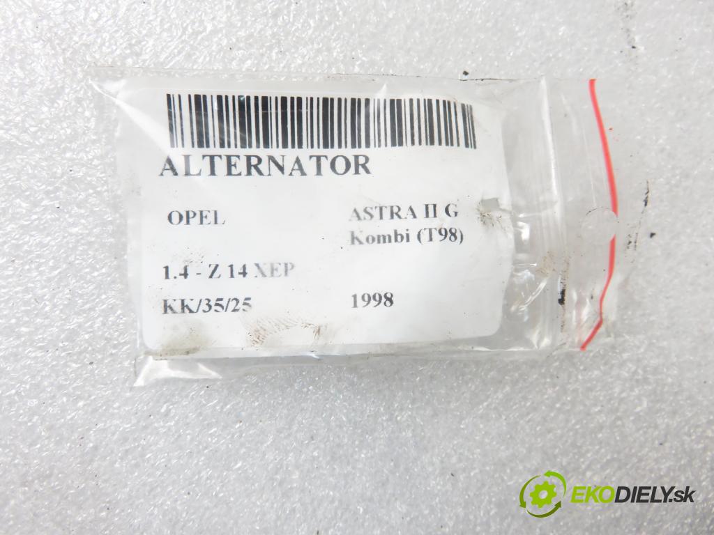 OPEL ASTRA G Kombi (T98) KOMBI 1998 66,00 1.4 - Z 14 XEP 1364,00 Alternátor 0123120001 ; 90413760 (Alternátory)