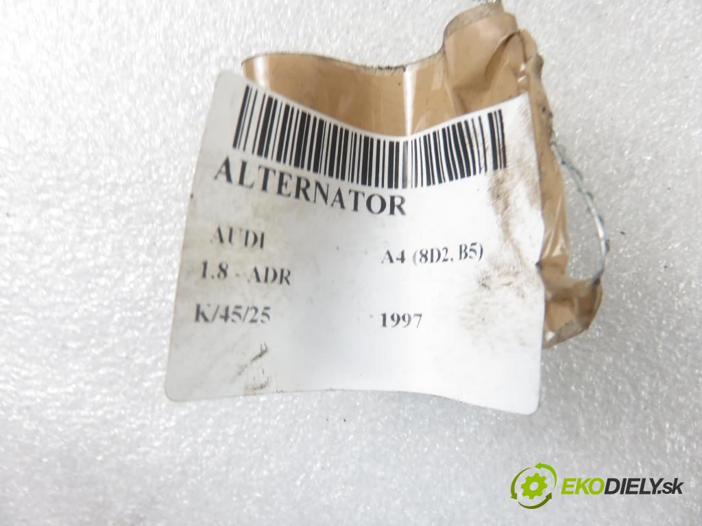 AUDI A4 (8D2, B5) SEDAN 1997 92,00 1.8 - ADR 1781,00 Alternátor 058903016E (Alternátory)