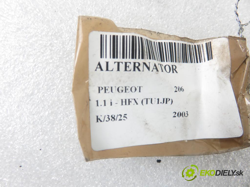PEUGEOT 206 liftback (2A/C) HB 2003 440,00 1.1 i - HFX (TU1JP) 1124,00 Alternátor 9644927080 ; A001TA3391C (Alternátory)