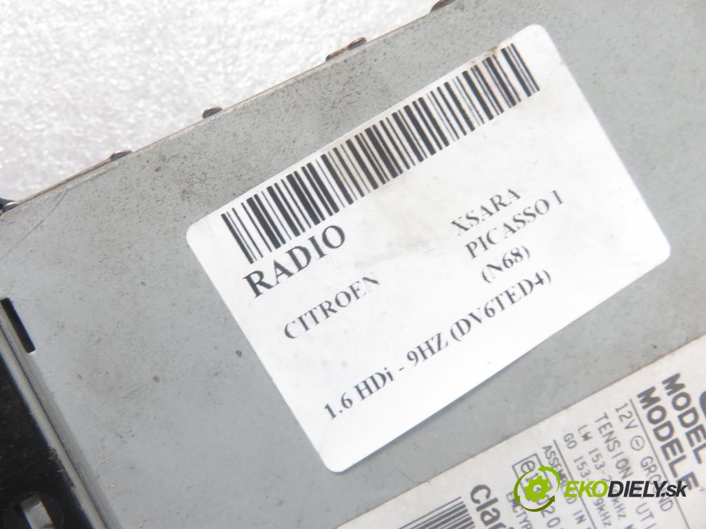 CITROEN XSARA PICASSO (N68) MINIVAN 2008 80,00 1.6 HDi - 9HZ (DV6TED4) 1560,00 RADIO CD 96641650XT