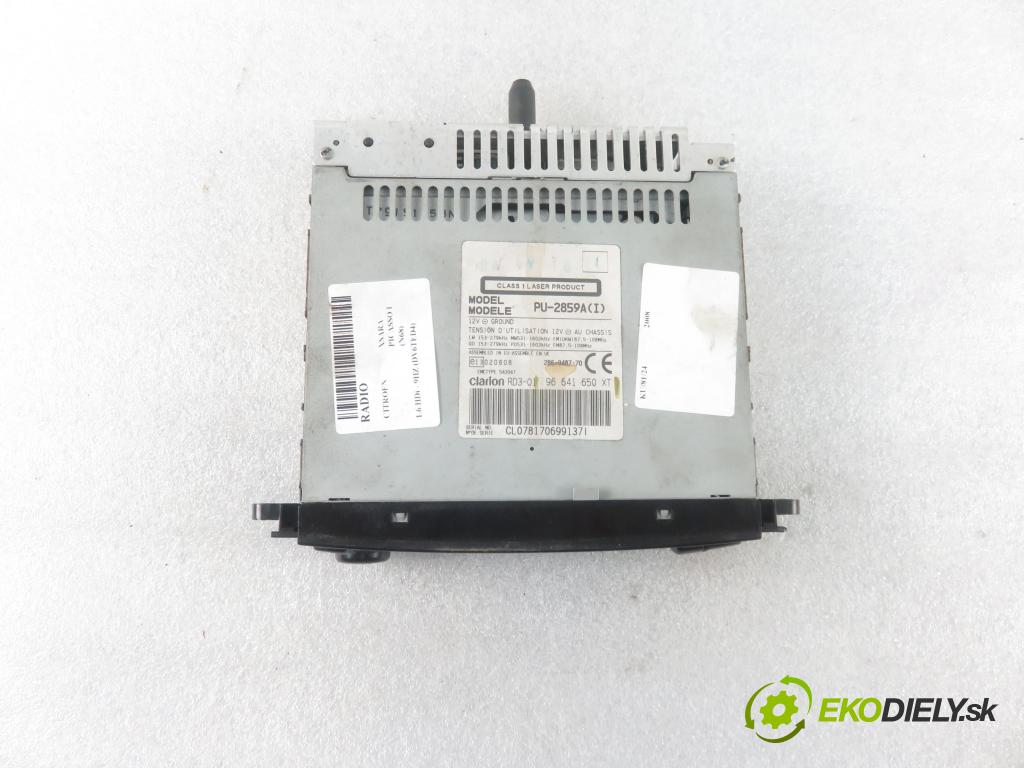 CITROEN XSARA PICASSO (N68) MINIVAN 2008 80,00 1.6 HDi - 9HZ (DV6TED4) 1560,00 RADIO CD 96641650XT