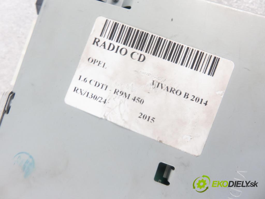 OPEL VIVARO B Skrzynia (X82) FURGON 2015 85,00 1.6 CDTI - R9M 450 1598,00 RADIO 93458575 ; 281154118R