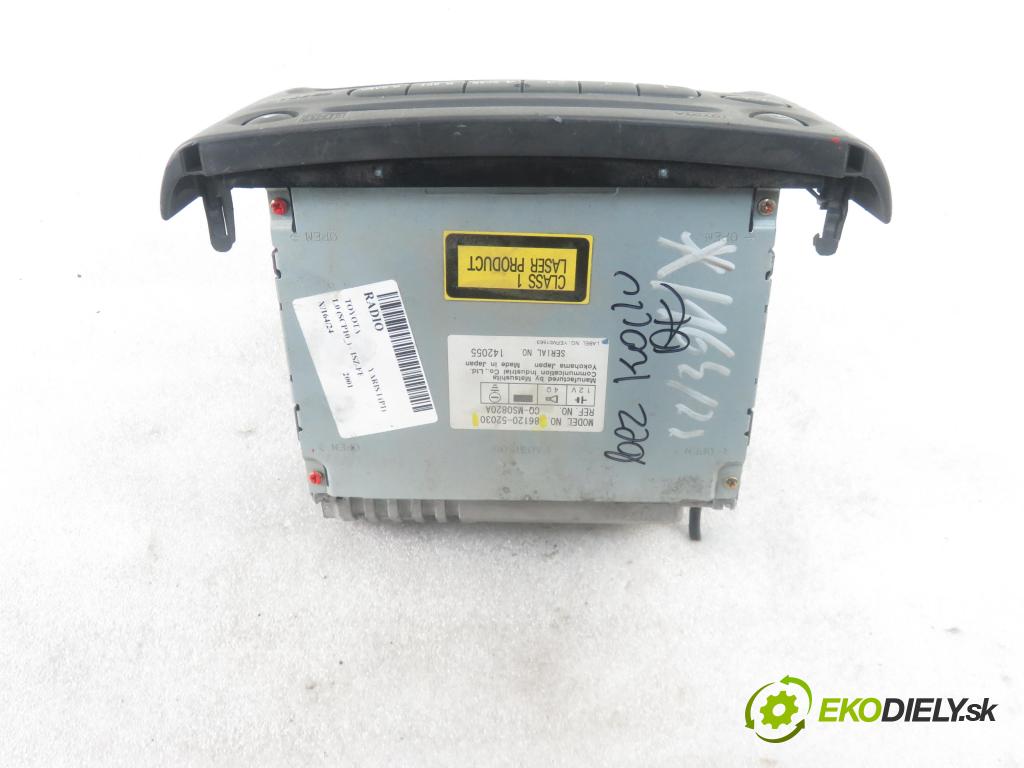 TOYOTA YARIS (_P1_) HB 2001 50,00 1.0 VVT- i 68 - 1SZ-FE 998,00 RADIO CD 8612052030