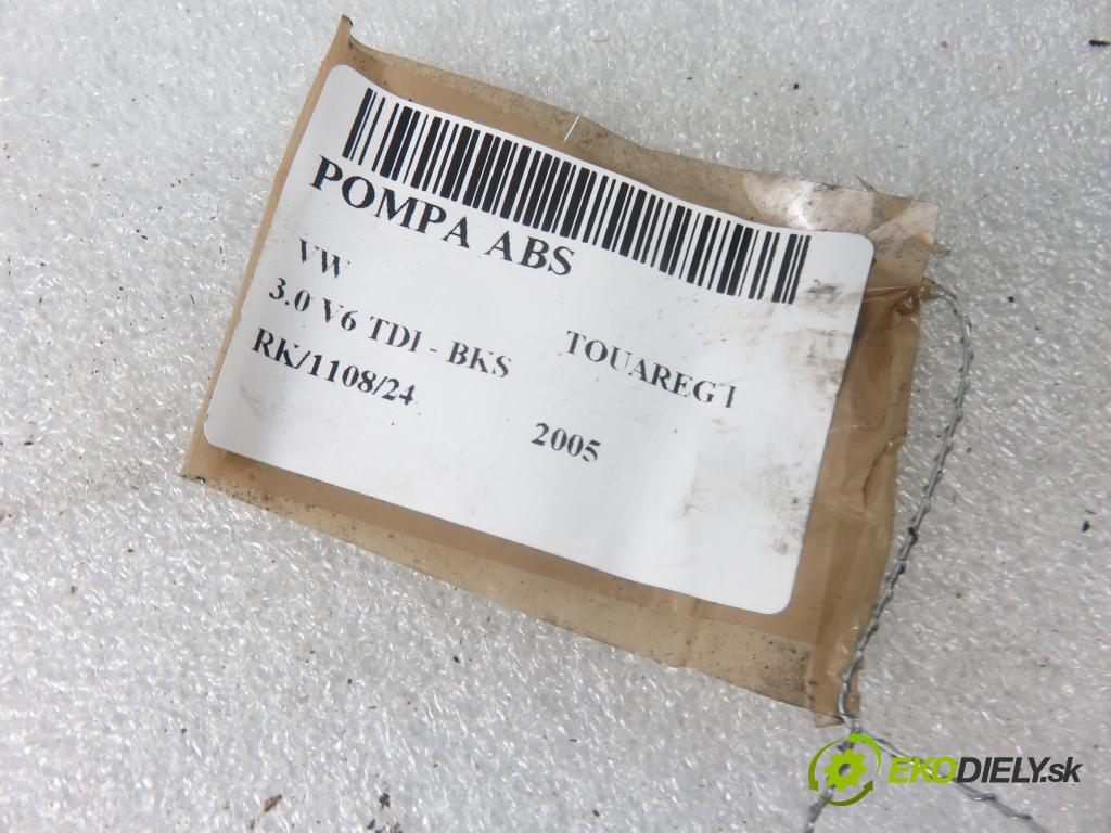 VW TOUAREG (7LA, 7L6, 7L7) SUV 2005 165,00 3.0 V6 TDI 224 - BKS 2967,00 Pumpa ABS 7L0907379G ; 10092503313 (Pumpy ABS)