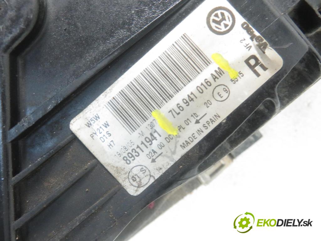 VW TOUAREG (7LA, 7L6, 7L7) SUV 2005 165,00 3.0 V6 TDI 224 - BKS 2967,00 Svetlo PP 7L6941016AM ; 3D0907391B