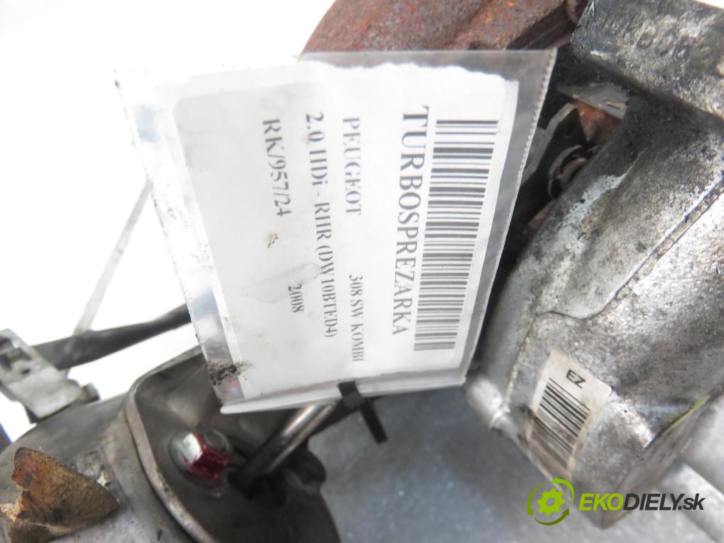 PEUGEOT 308 SW KOMBI 2008 100,00 2.0 HDi 136 1997,00 RYCHLONABÍJEČKA: 9682778680 (Turbodúchadla (kompletní))