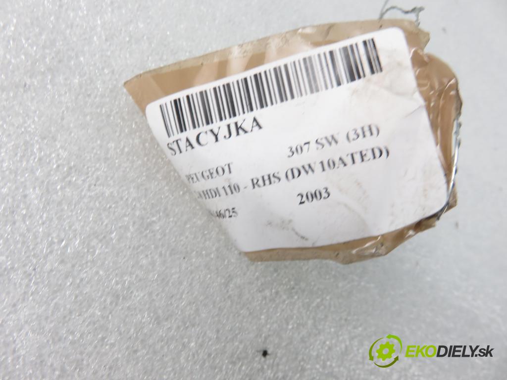 PEUGEOT 307 SW (3H) KOMBI 2003 79,00 2.0 HDI 110 - RHS 1997,00 spinačka 9648445180 ; 36353100 (Spínacie skrinky a kľúče)