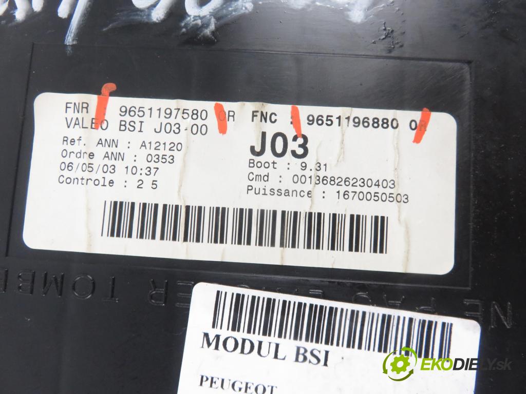 PEUGEOT 307 SW (3H) KOMBI 2003 79,00 2.0 HDI 110 - RHS 1997,00 MODUL BSI 9651197580 ; 9651196880