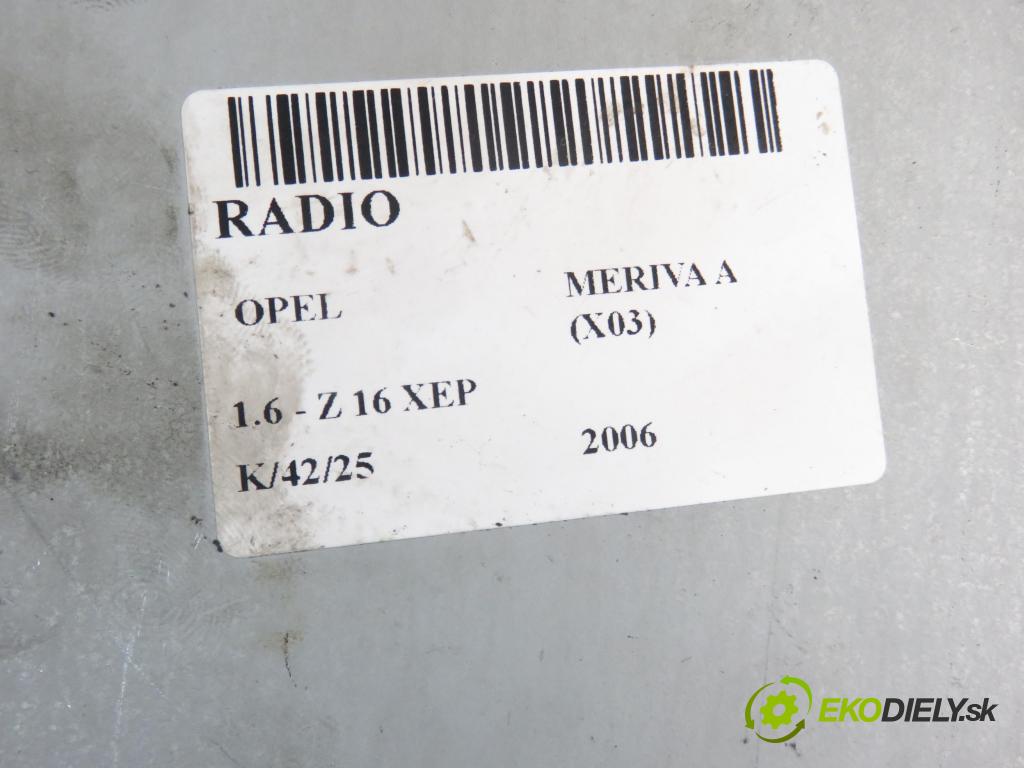 OPEL MERIVA A nadwozie wielkoprzestrzenne (MPV) (X03) HB 2006 77,00 1.6 16V 105 - Z 16 XEP 1598,00 RADIO 13190855