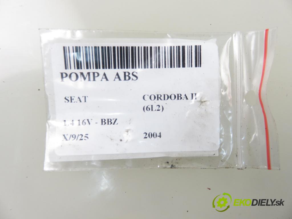 SEAT CORDOBA (6L2) SEDAN 2004 74,00 1.4 16V - BBZ 1390,00 Pumpa ABS 0265800003 ; 0265222006 (Pumpy ABS)