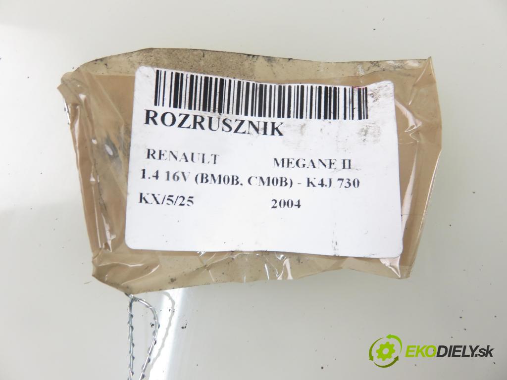 RENAULT MEGANE II (BM0/1_, CM0/1_) HB 2004 72,00 1.4 16V (BM0B, CM0B) - K4J 730 1390,00 Štartér 8200266777 ; D7E47 (Štartéry)
