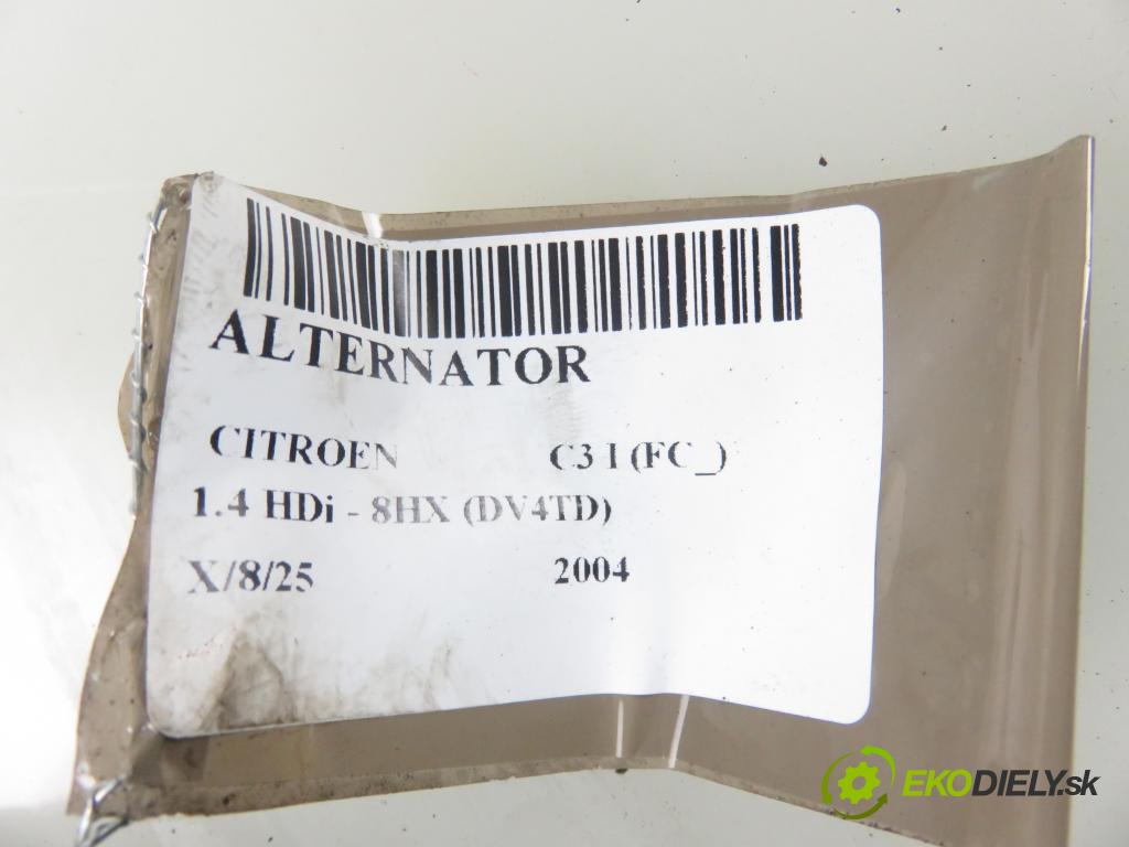 CITROEN C3 I (FC_) HB 2004 50,00 1.4 HDi 8V - 8HX 1398,00 Alternátor 9646476280 (Alternátory)