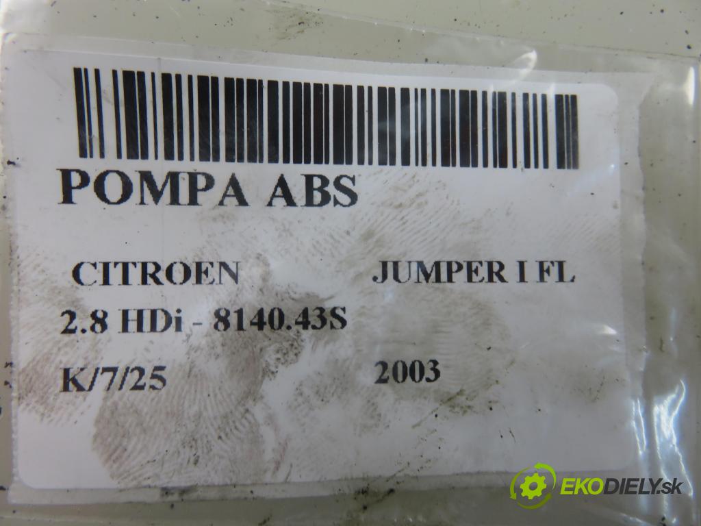 CITROEN JUMPER Skrzynia (244) FURGON 2003 94,00 2.8 HDi - 8140.43S 2798,00 Pumpa ABS 0273004423 ; 46786432 ; 0265216708 (Pumpa ABS)