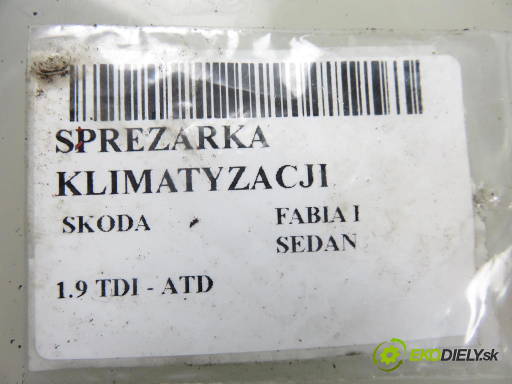 SKODA FABIA I SEDAN (6Y3) SEDAN 2003 74,00 1.9 TDI - ATD 1896,00 KOMPRESOR: klimatizácie 6Q0820803D ; 6SEU12C (Kompresory klimatizácie)