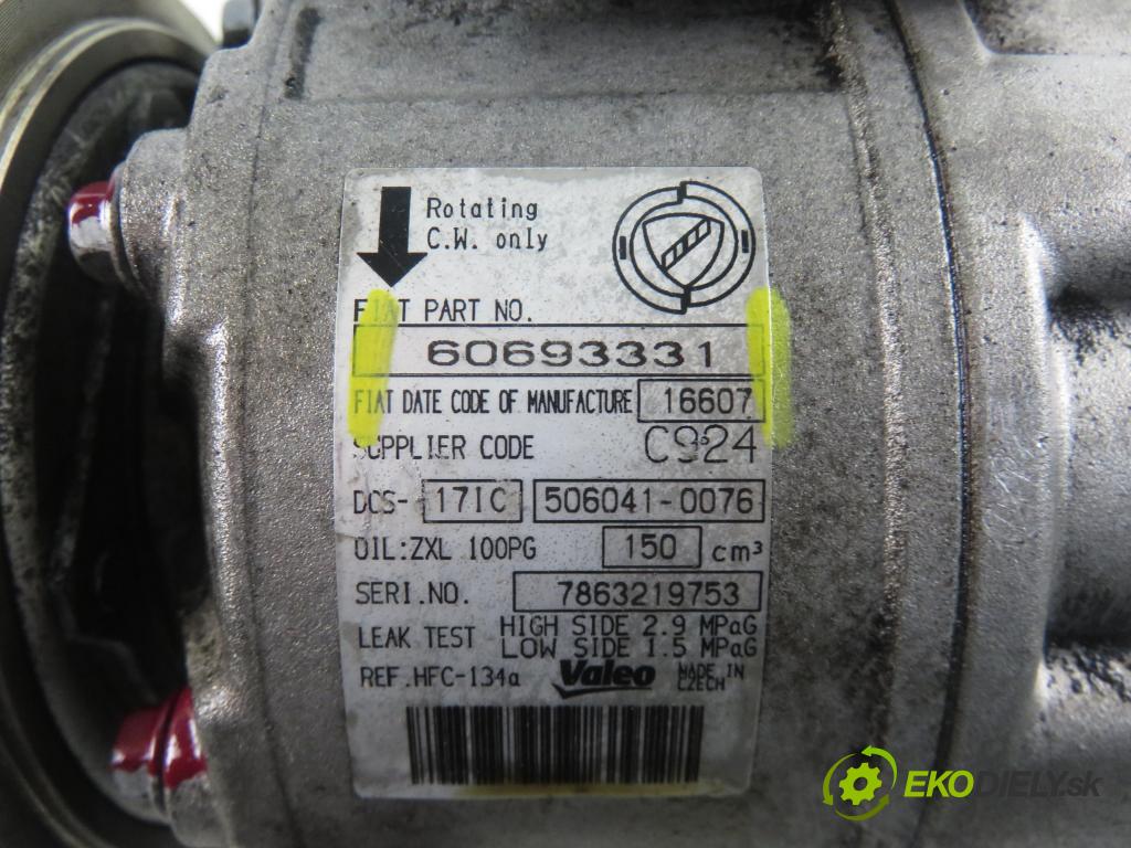 ALFA ROMEO 159 Sportwagon (939_) KOMBI 2007 110,00 1.9 JTDM 16V - 939 A2.000 1910,00 KOMPRESOR: klimatizácie 60693331 (Kompresory klimatizácie)