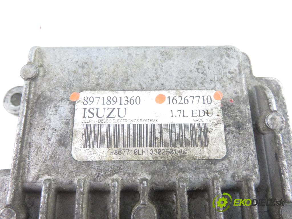 OPEL ASTRA G liftback (T98) HB 2002 55,00 1.7 DTI 16V - Y 17 DT 1686,00 Riadiaca jednotka Motor 16267710 ; 8971891360