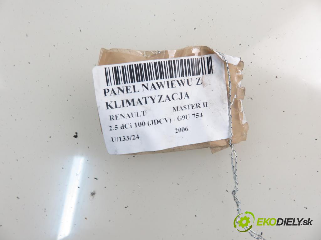 RENAULT MASTER II Autobus (JD) BUS 2006 0,00 2.5 dCi 100 (JDCV) - G9U 754 2464,00 Panel kúrenia KLIMATIZACE: G2202