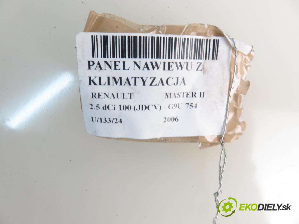 RENAULT MASTER II Autobus (JD) BUS 2006 0,00 2.5 dCi 100 (JDCV) - G9U 754 2464,00 Panel kúrenia KLIMATIZACE: G2202