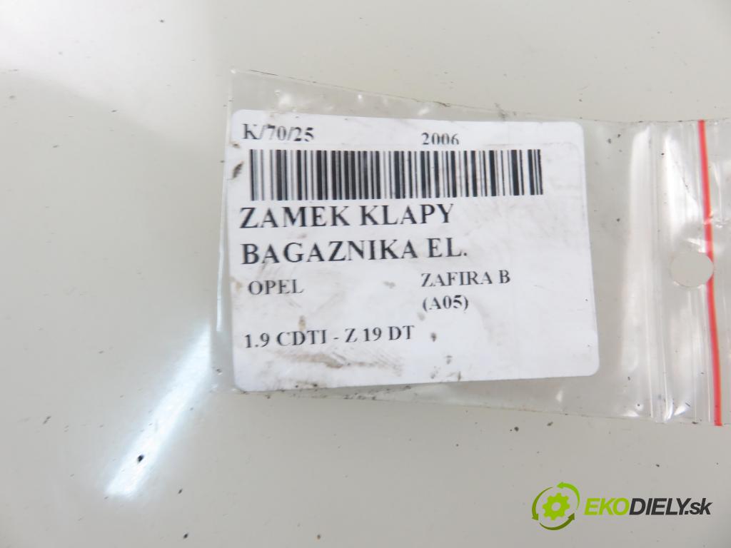 OPEL ZAFIRA B (A05) MINIVAN 2006 88,00 1.9 CDTI 8V 120 - Z 19 DT 1910,00 zámok dveří kufr EL. 13117285 ; 495058724