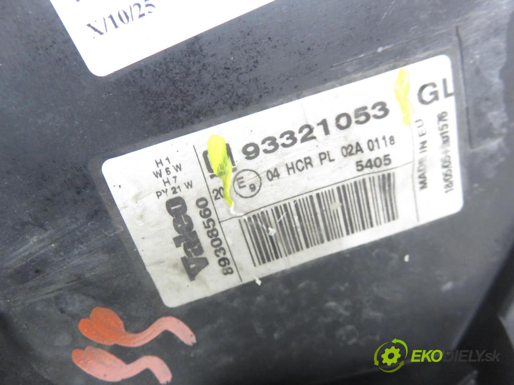 OPEL MERIVA A nadwozie wielkoprzestrzenne (MPV) (X03) MINIVAN 2005 74,00 1.6 16V - Z 16 XE 1598,00 světlo PP 93321053