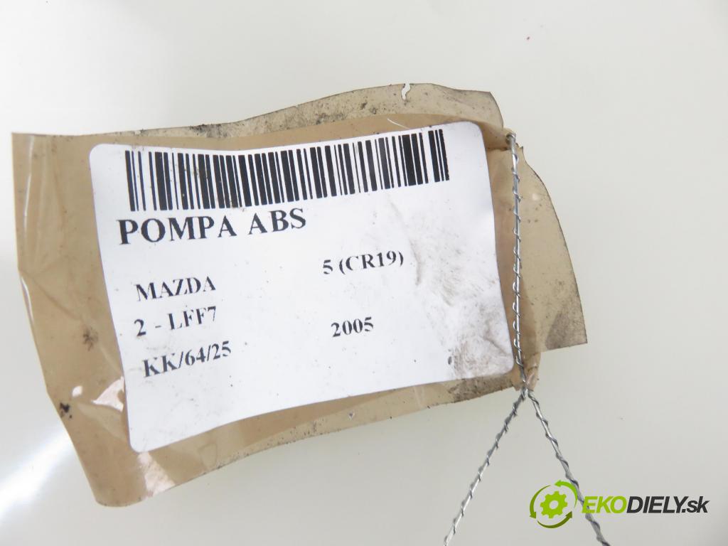 MAZDA 5 (CR19) MINIVAN 2005 107,00 2 - LFF7 1999,00 Pumpa ABS 06210902993 ; 06210203934 ; 5N612C405CA (Pumpy ABS)