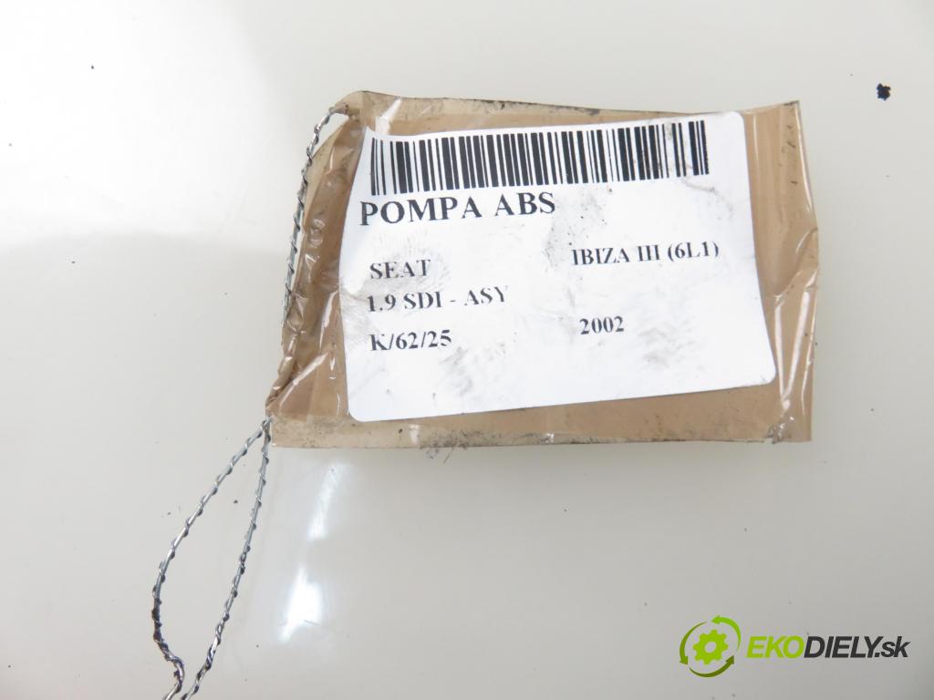 SEAT IBIZA III (6L1) HB 2002 47,00 1.9 SDI - ASY 1896,00 Pumpa ABS 0265800003 ; 6Q0614117E ; 0265222006 (Pumpy ABS)