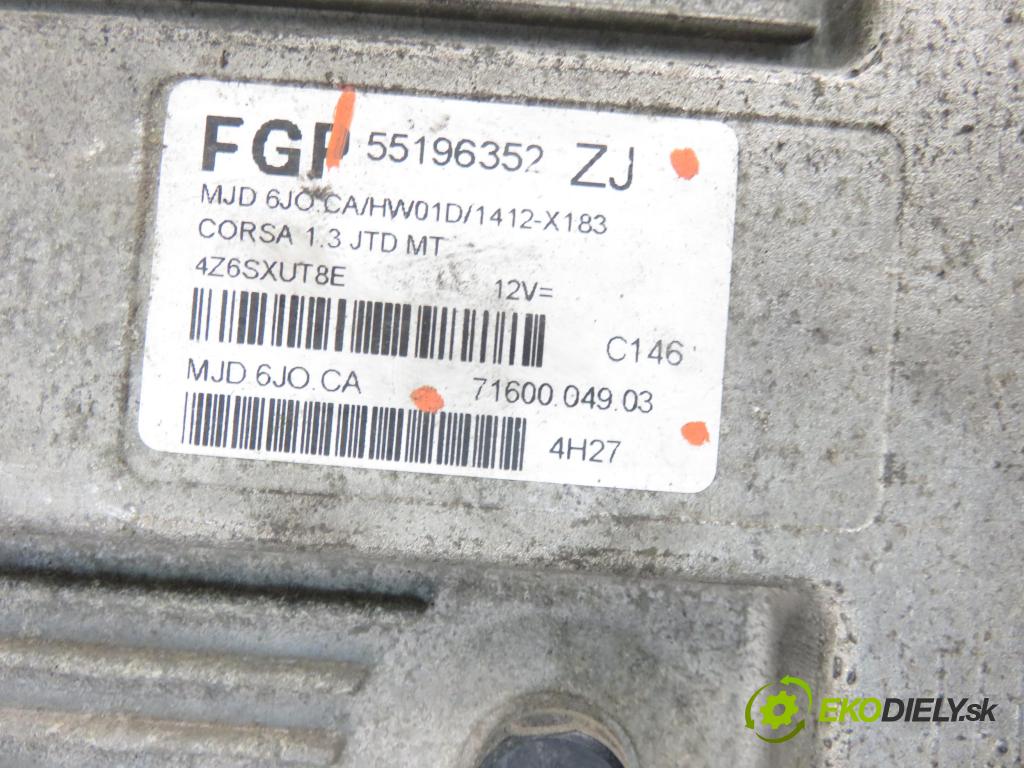 OPEL CORSA C (X01) HB 2005 51,00 1.3 CDTI - Z 13 DT 1248,00 Riadiaca jednotka Motor 55196352ZJ ; 7160004903