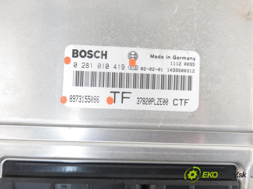 HONDA CIVIC VII Hatchback (EU, EP, EV) HB 2003 74,00 1.7 CTDi 101 - 4EE-2 (Isuzu) 1686,00 Riadiaca jednotka Motor 0281010419 ; 8973155086