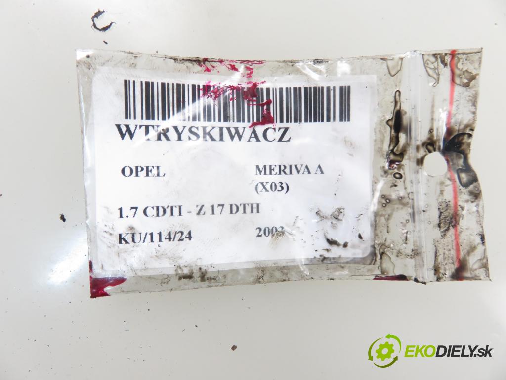 OPEL MERIVA A nadwozie wielkoprzestrzenne (MPV) (X03) MINIVAN 2003 74,00 1.7 CDTI 100 - Z 17 DTH 1686,00 vstrekovač 8973138614 (Vstrekovače)