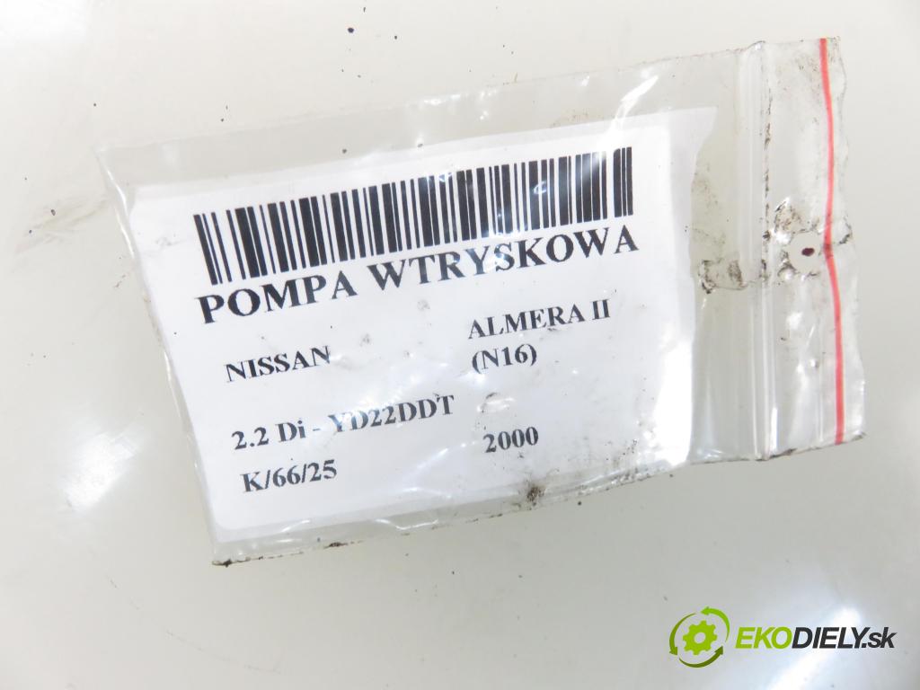 NISSAN ALMERA II (N16) HB 2000 81,00 2.2 Di - YD22DDT 2184,00 Pumpa vstrekovacia 0470504012 ; 0281001827 ; 167005M321 (Vstrekovacie čerpadlá)