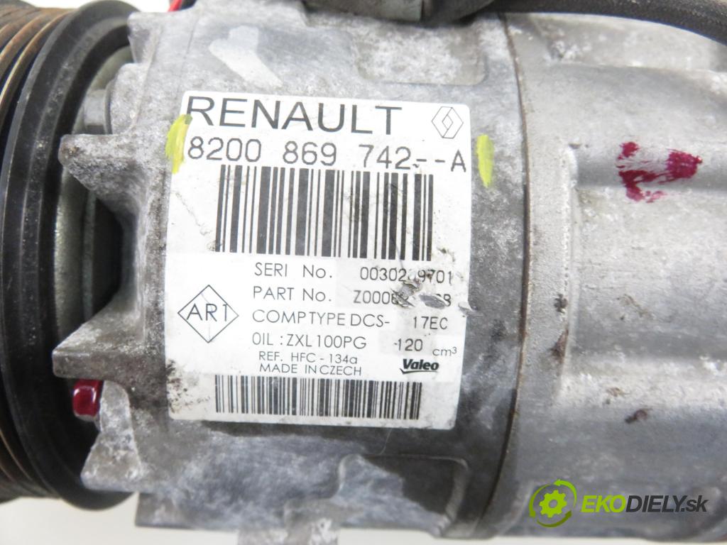 RENAULT SCENIC III (JZ0/1_) MINIVAN 2010 103,00 2.0 16V (JZ0G, JZ0P, JZ1E, JZ1P) - M4R 713 1997,00 KOMPRESOR: klimatizácie 8200869742A (Kompresory klimatizácie)