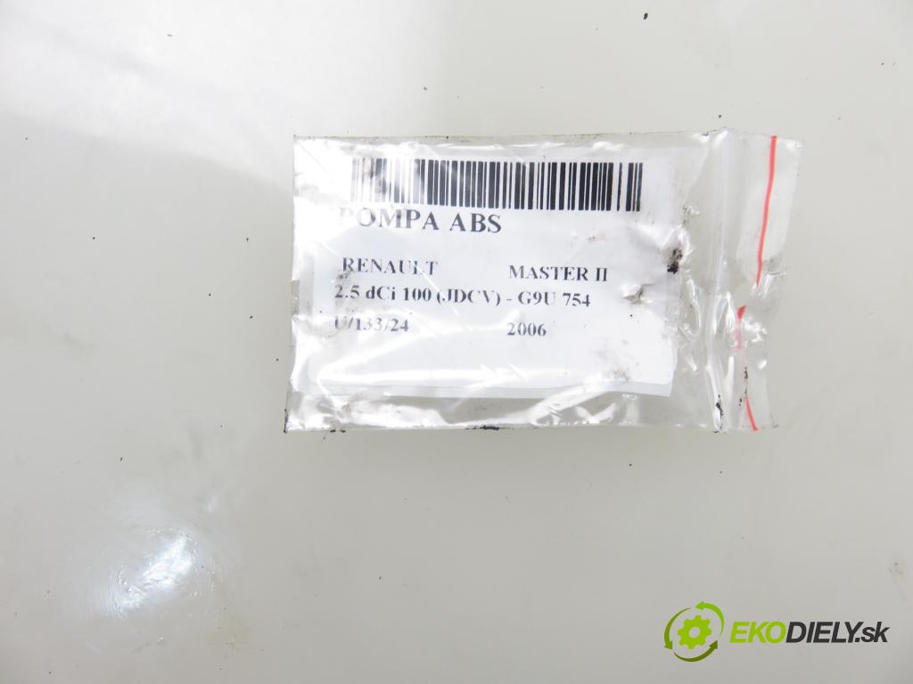 RENAULT MASTER II Autobus (JD) BUS 2006 0,00 2.5 dCi 100 (JDCV) - G9U 754 2464,00 Pumpa ABS 8200528357 ; 15113904E ; 15052204 (Pumpy ABS)